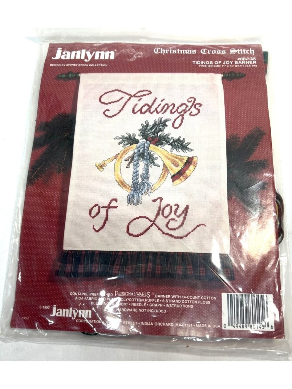 Janlynn Tidings Of Joy Christmas Cross Stitch Kit With Fabric & Floss
